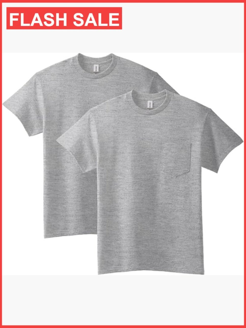 Classic Cotton Crewneck T-Shirts with Pocket, 2-Pack, Heavyweight